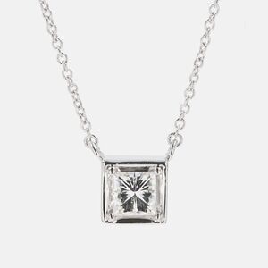 Brand New Genuine Moissanite Square Setting Necklace.